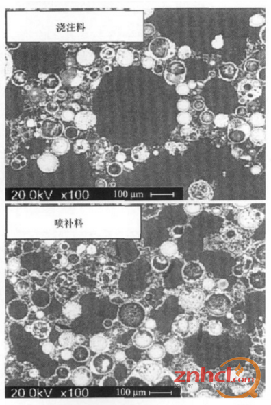含球状空心微粒材料的显微结构照片